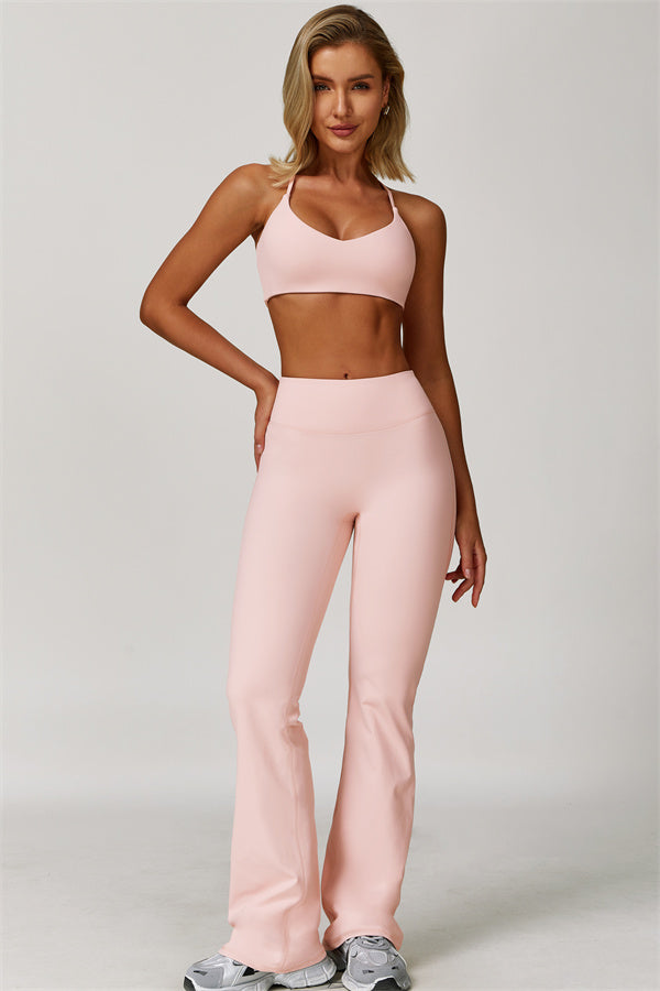 The Refresh Jacket Sports Bra Flared Leggings 3-Piece Set