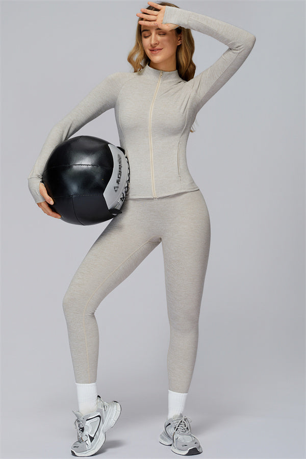 The Radiance Jacket Racerback Sports Bra Leggings 3-Piece Set