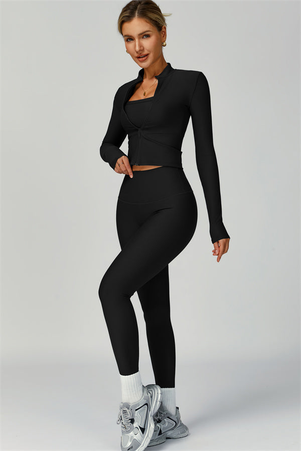 The Burst Jacket Sports Bra Leggings 3-Piece Set