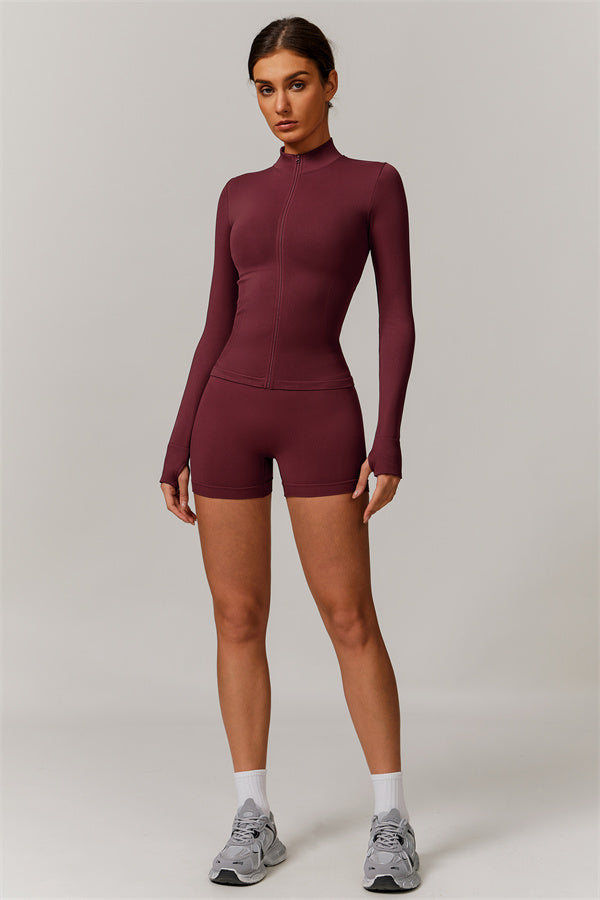 The Nova Luxe Jacket Sports Bra Shorts 3-Piece Set