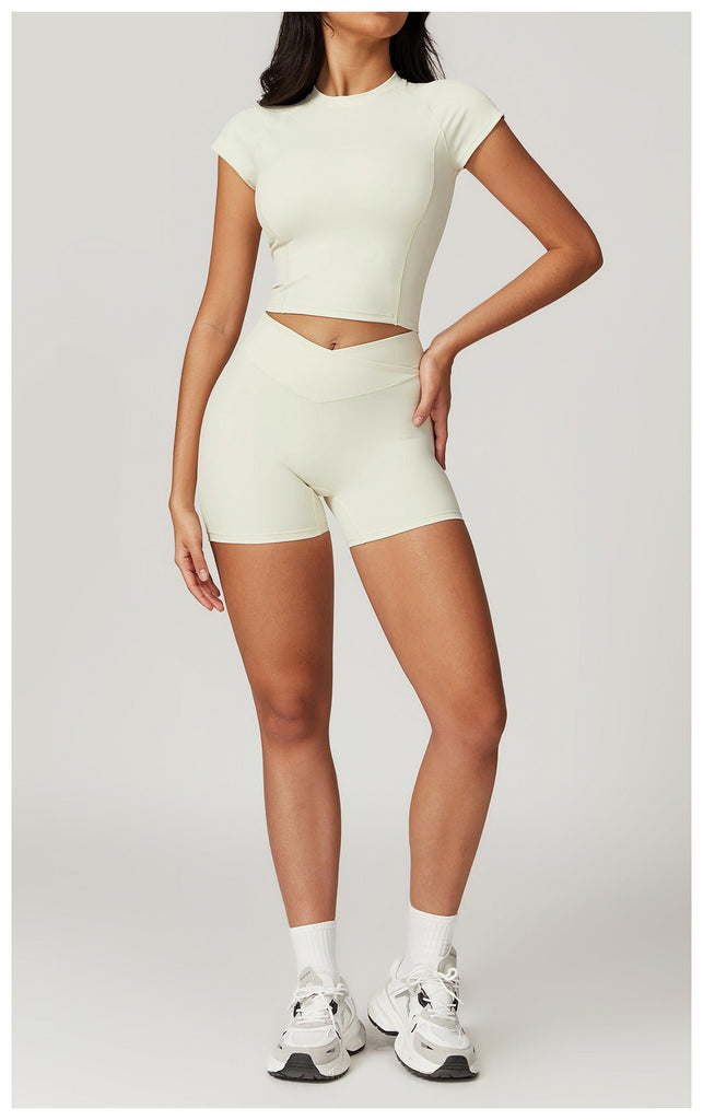 Arabella T-Sleeve Top & Shorts Set Ivory