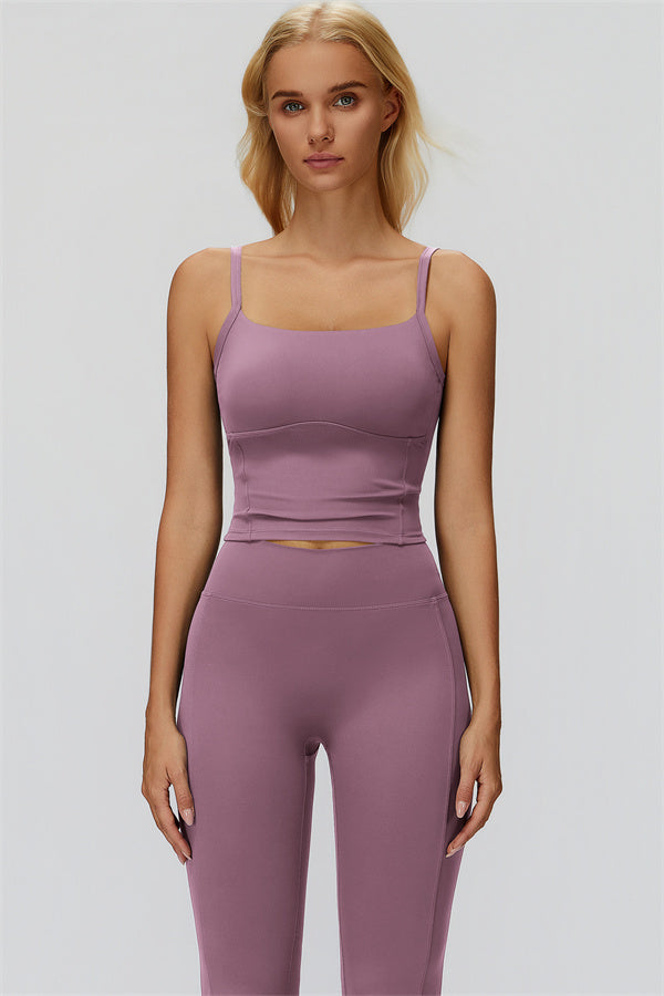 The Fyra Crop Tank Flared Leggings 2-Piece Set