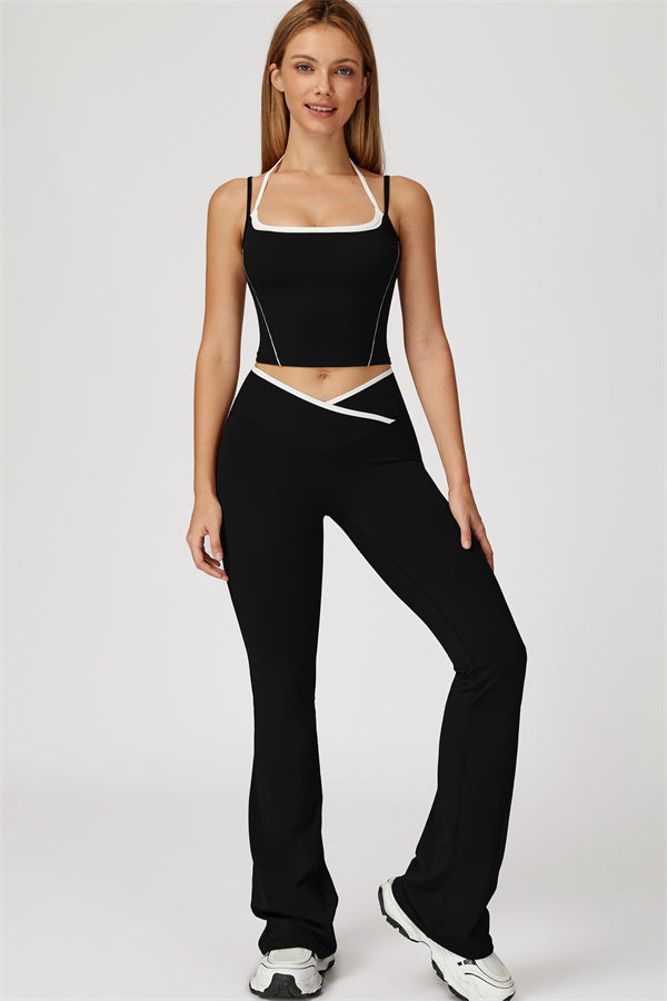 The Radiant Crop Top Flared Leggings 2-Piece Set
