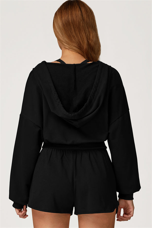 The Glacier Crop Hoodie Shorts 2-Piece Set