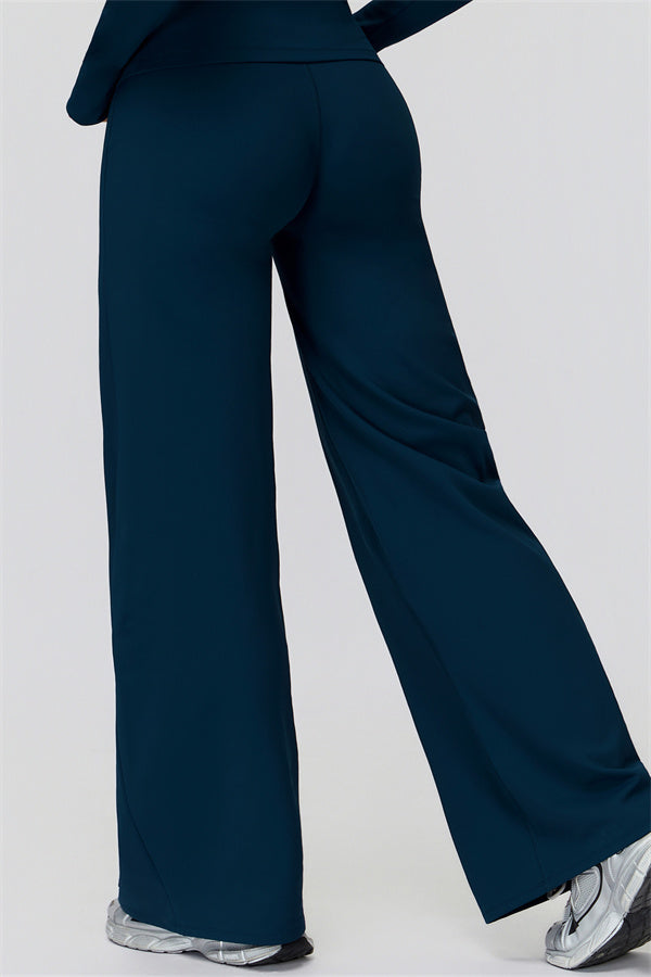 The FemmeFit Zip Jacket Straight Leg Pants 2-Piece Set