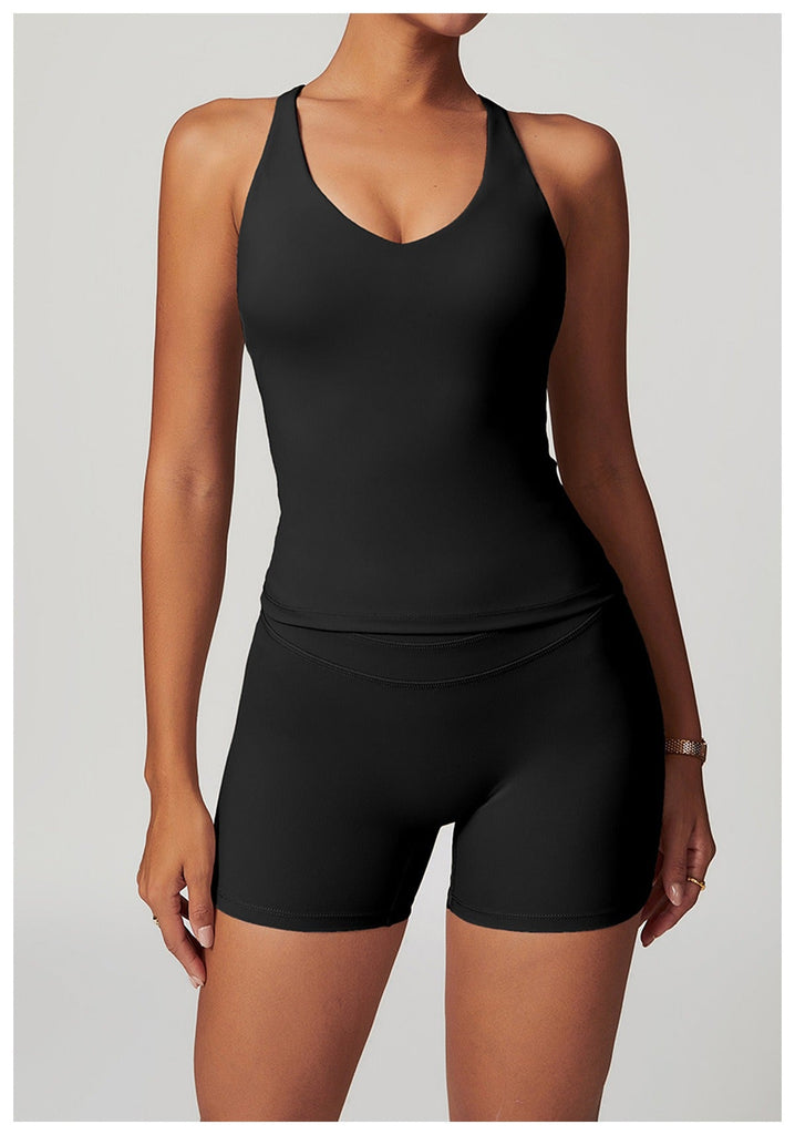 Holly Strappy Top & Shorts Set Black