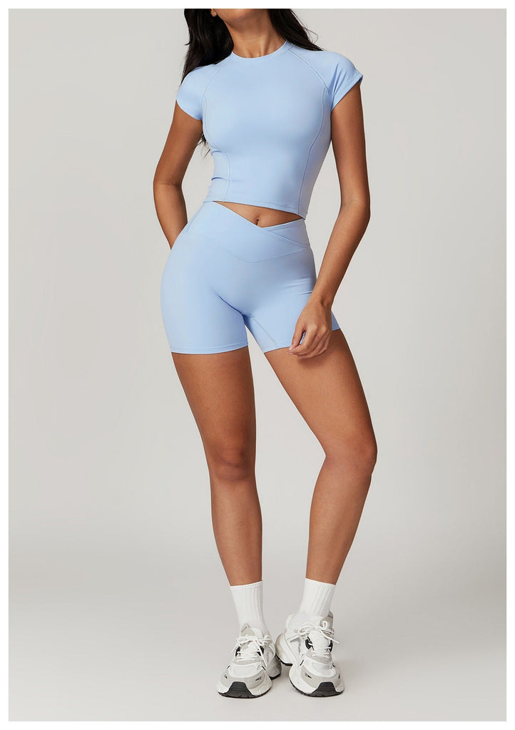 Arabella T-Sleeve Top & Shorts Set Blue