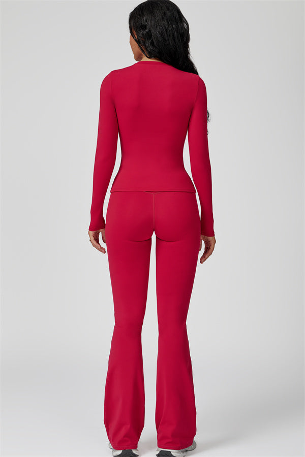 The Oasis Long Sleeve T-shirt Flared Leggings 2-Piece Set