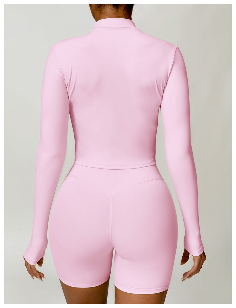 Supreme Zip Longsleeve Top & Shorts Set