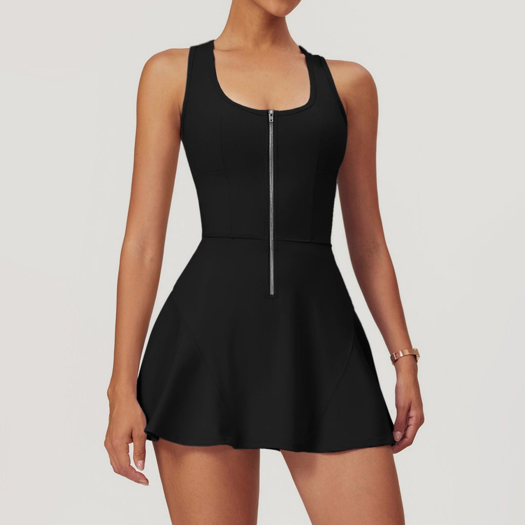 Evie Zip Skort Dress Black