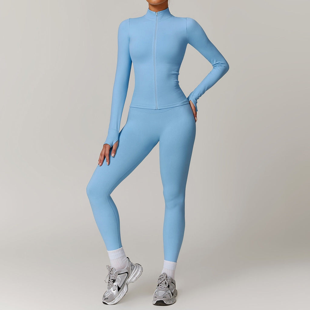 Piper Longsleeve Zip Top & Leggings Set Blue
