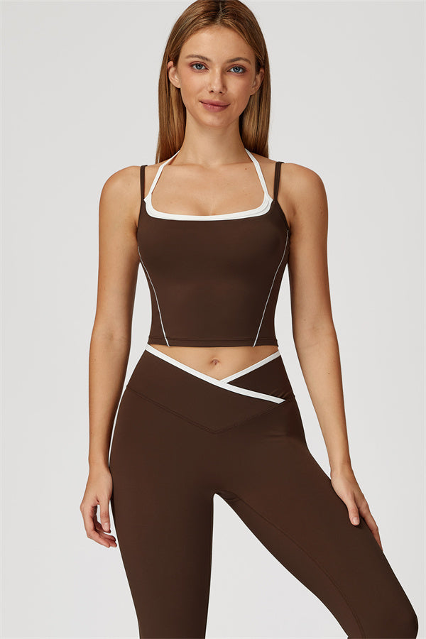 The Radiant Crop Top Leggings 2-Piece Set Bistre