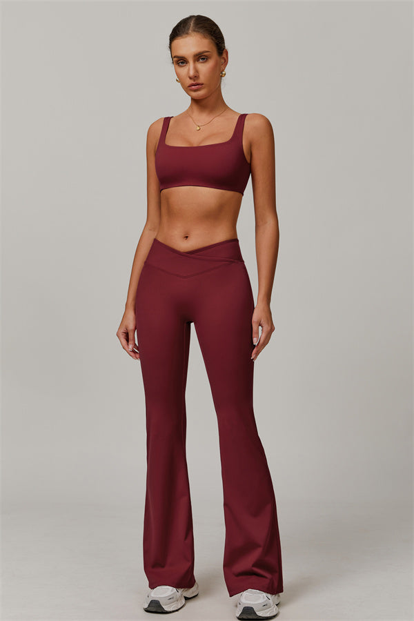 The Halo Sports Bra Flared Leggings 2-Piece Set