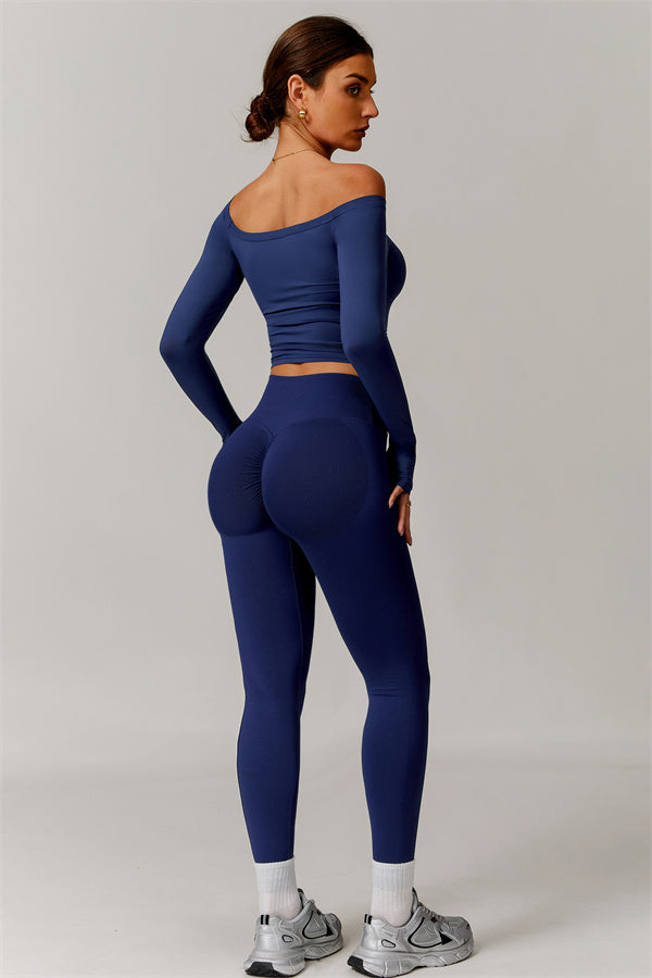 The Vivid Long Sleeve Crop Top Leggings 2-Piece Set