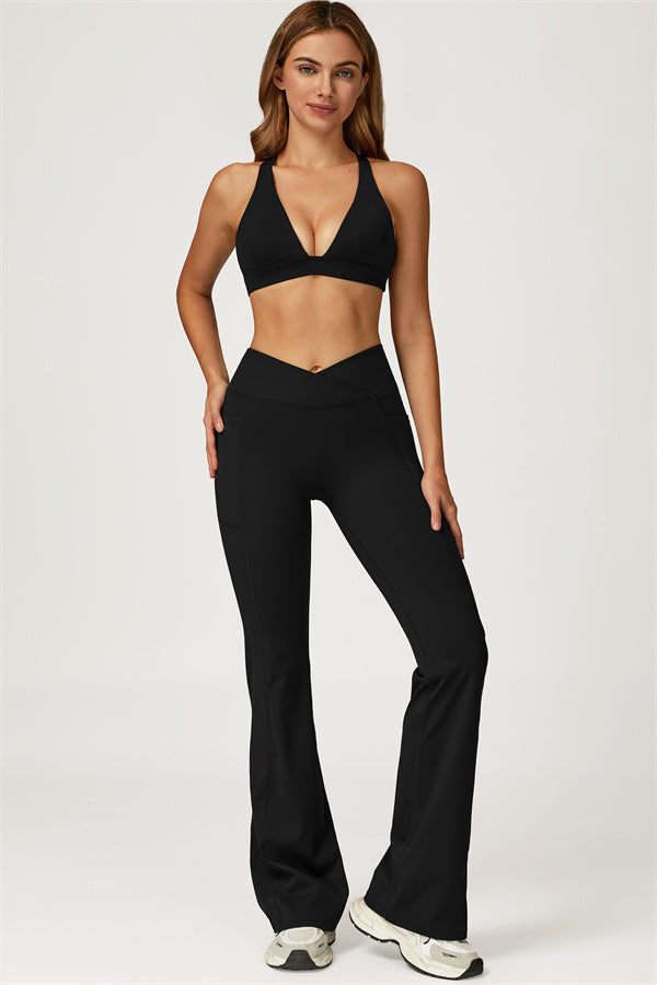 The Glacier Sports Bra Flared Leggings 2-Piece Set