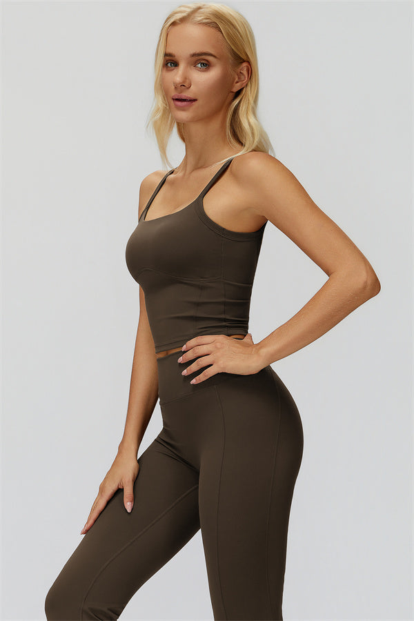 The Fyra Crop Tank Flared Leggings 2-Piece Set