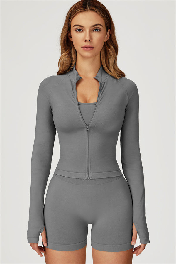 The Sculpt Jacket Shorts 2-Piece Set Shuttle Grey