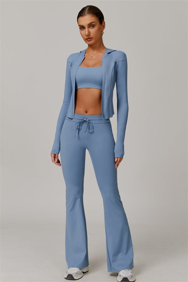 The Lumina Hooded Jacket Flared Leggings 2-Piece Set UPF 50+