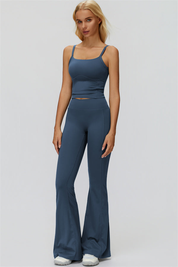 The Fyra Crop Tank Flared Leggings 2-Piece Set