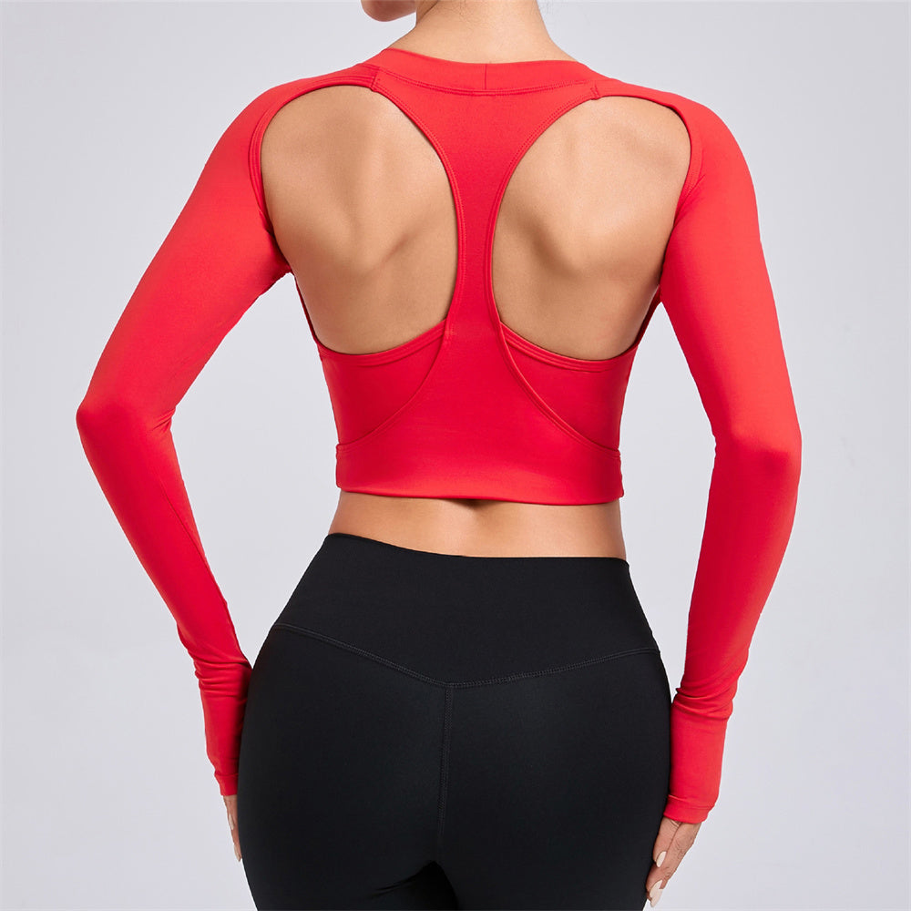 Jolie Cut Out Longsleeve Top Red