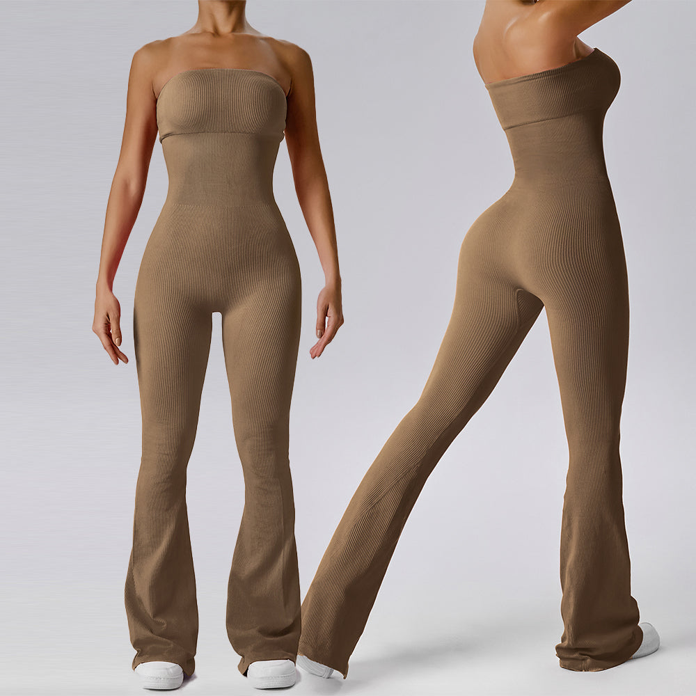 Tube Snatched Flared Jumpsuit