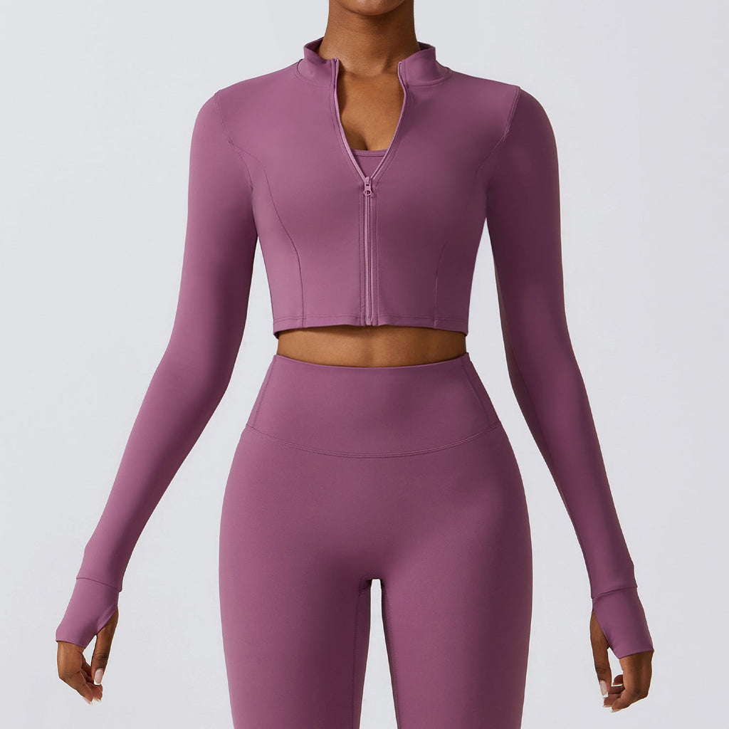 Thea Zip Longsleeve Top Mauve