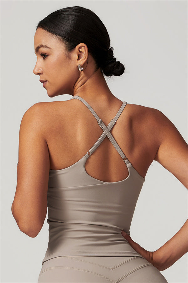 The Enigma Cross Back Vest Camel