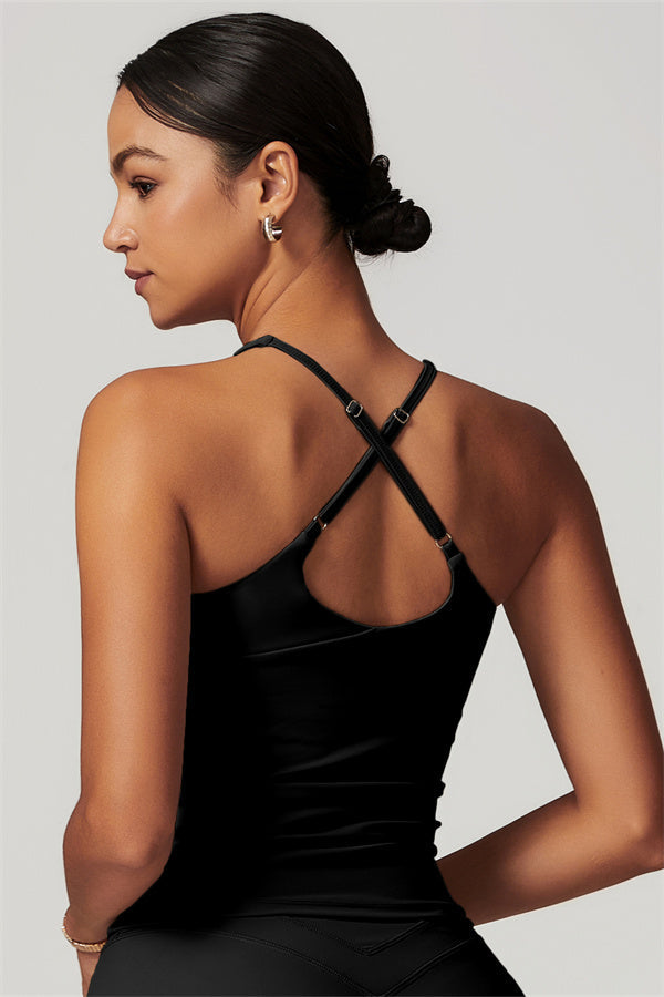 The Enigma Cross Back Vest Black