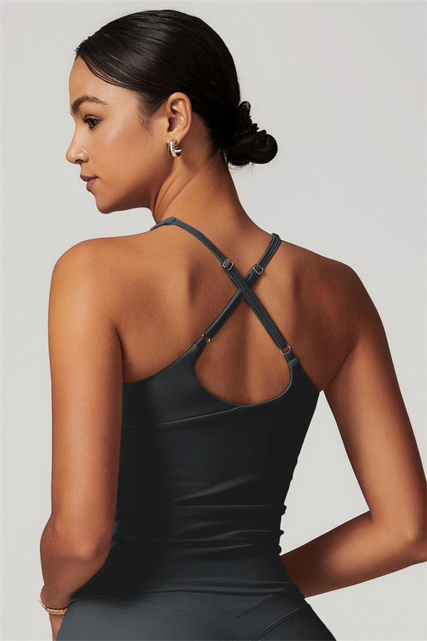 The Enigma Cross Back Vest Davy Grey