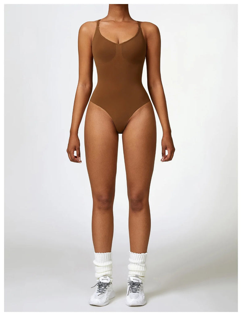 Strappy Shapewear Bodysuit Brown