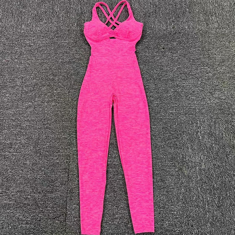 Double Cross Back Active Jumpsuit