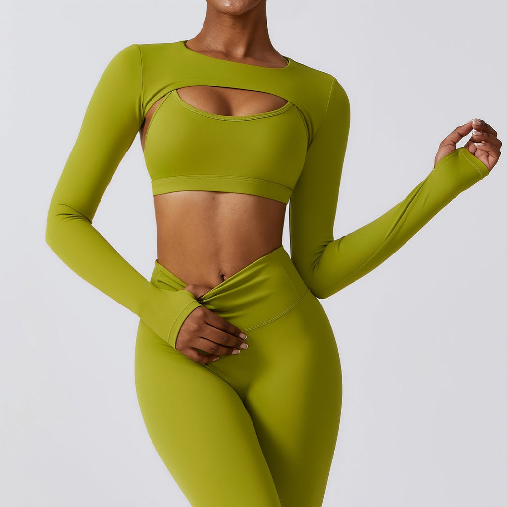 Thea Crop Longsleeve Top Olive
