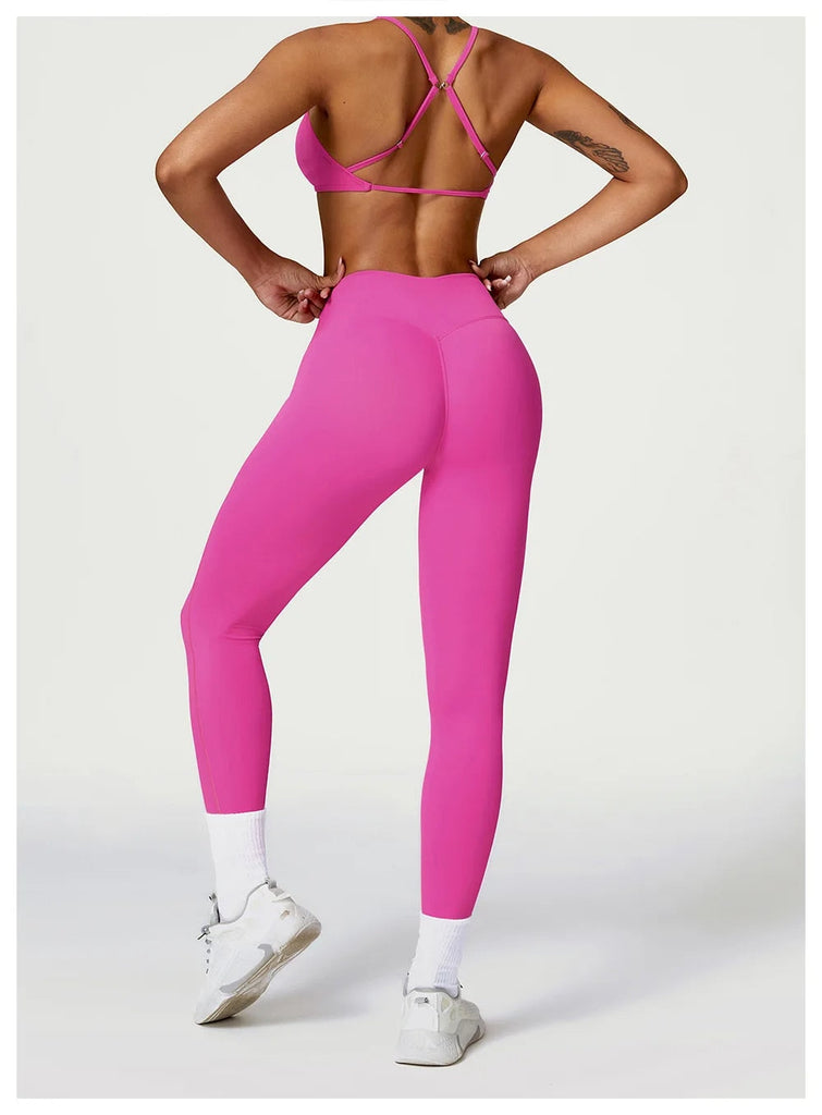 Rachel Sport Bra & Legging Set Hot pink