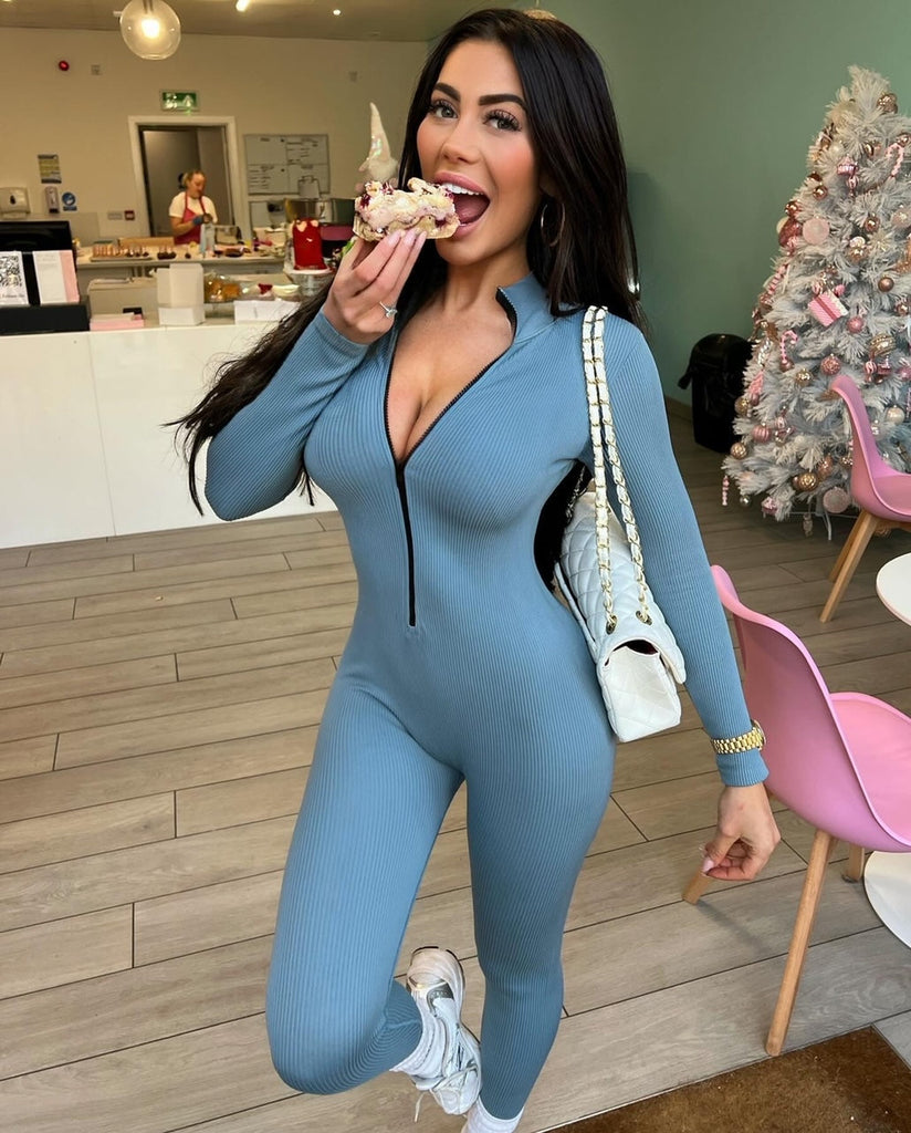 Zip Up Luxe Ribbed Jumpsuit