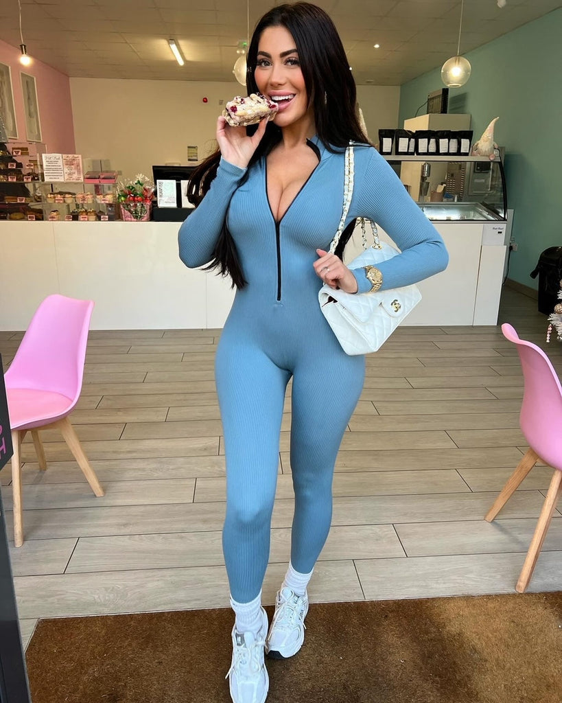 Zip Up Luxe Ribbed Jumpsuit