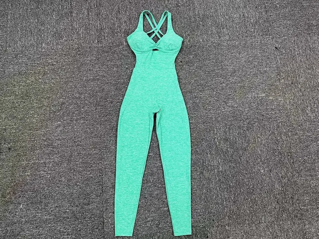 Double Cross Back Active Jumpsuit