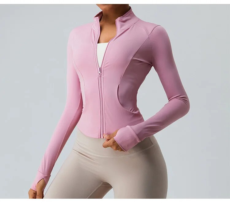 Miley Zip Up Longsleeve Top Dusty pink