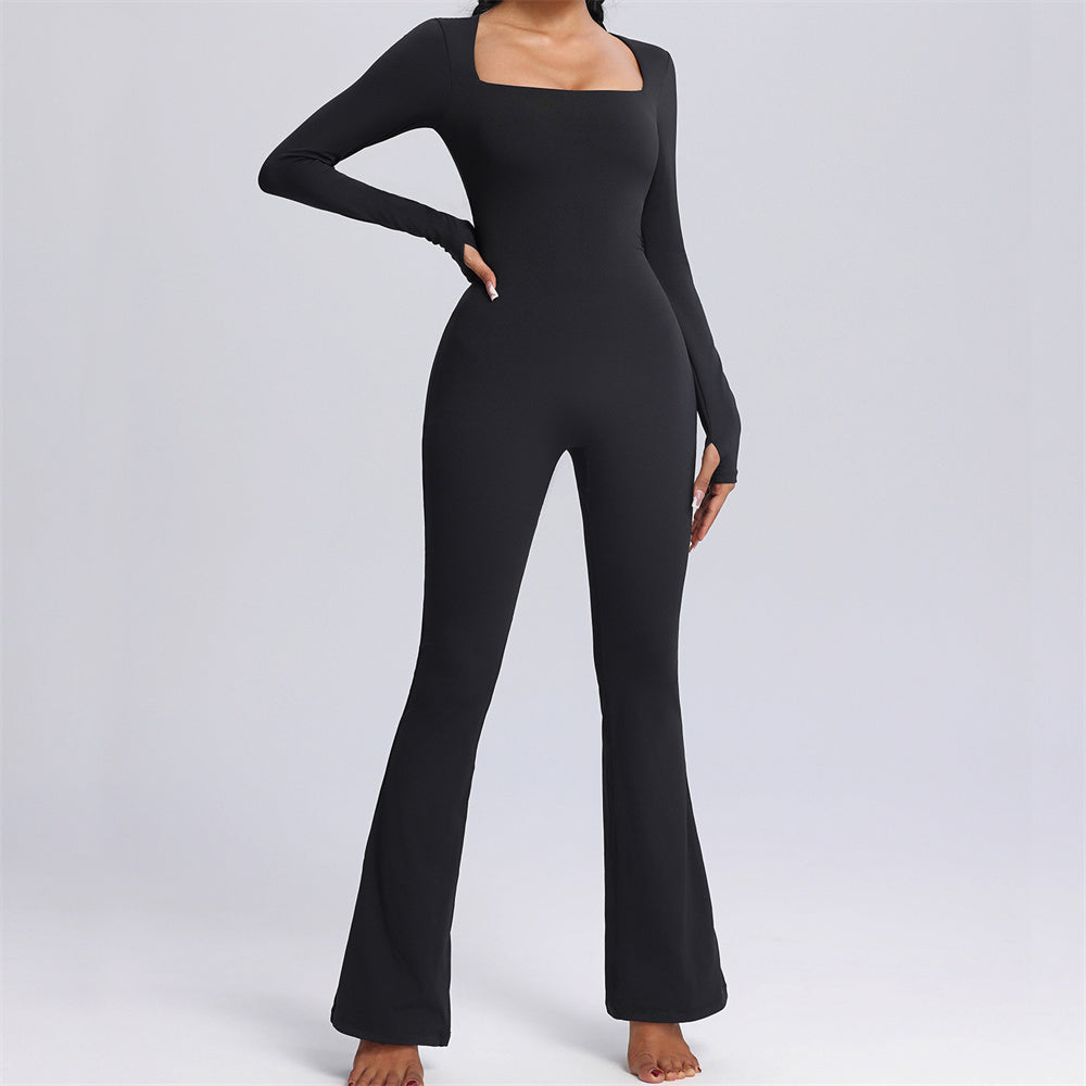 Zyla Longsleeve Flared Jumpsuit Black