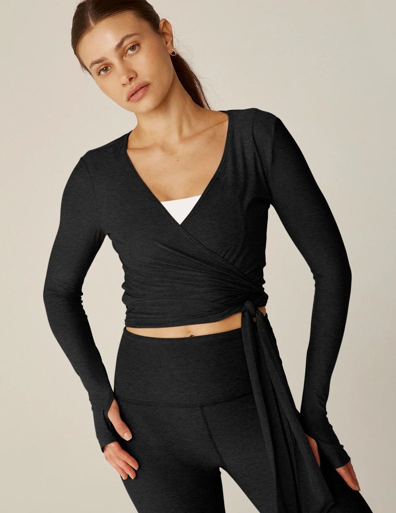 Ballet Wrap Top Black