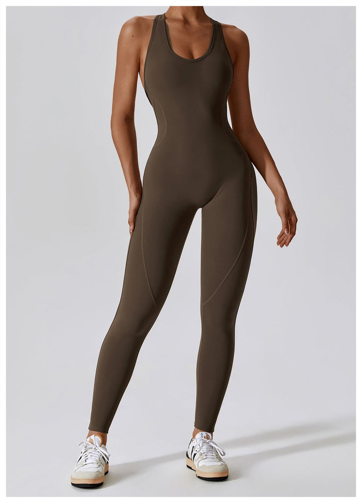 Maya Active Sculpt Jumpsuit Brown