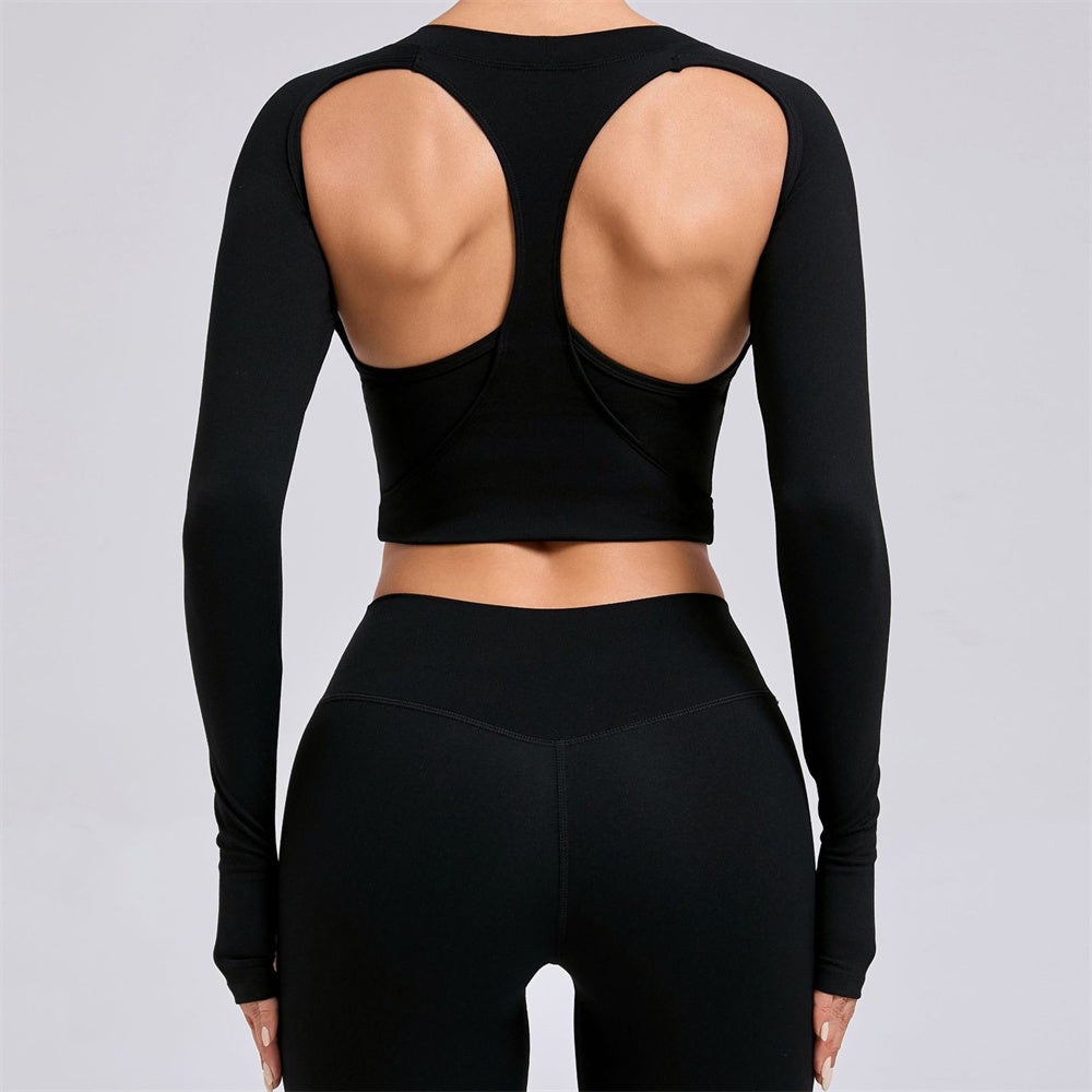 Jolie Cut Out Longsleeve Top Black
