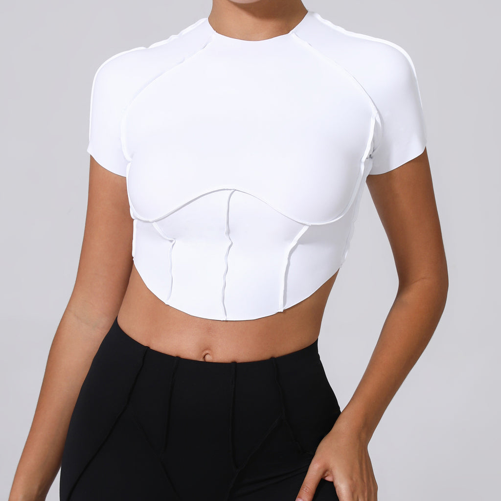 Iconic T-Sleeve Crop Top White
