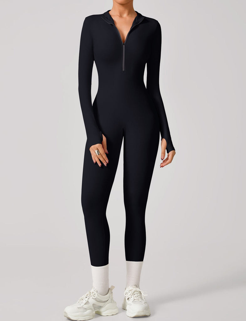 Mimi Snatched Zip Design Jumpsuit Black