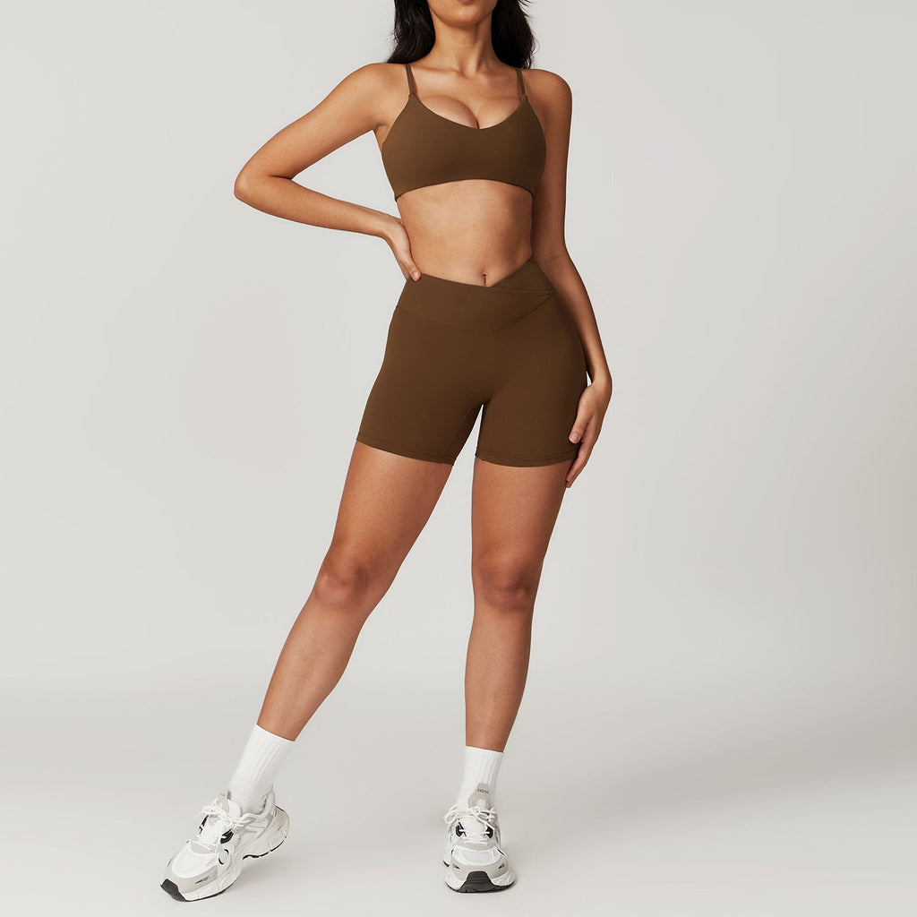 Arabella Bra Top & Shorts Set Brown