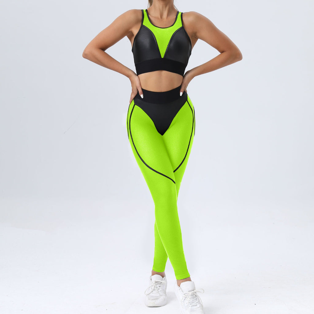 Deva Contrology Top & Leggings Set Neon