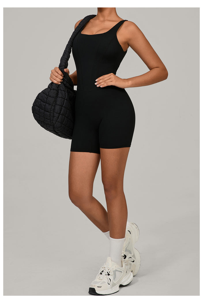 Slaya Tank Seam Romper Black