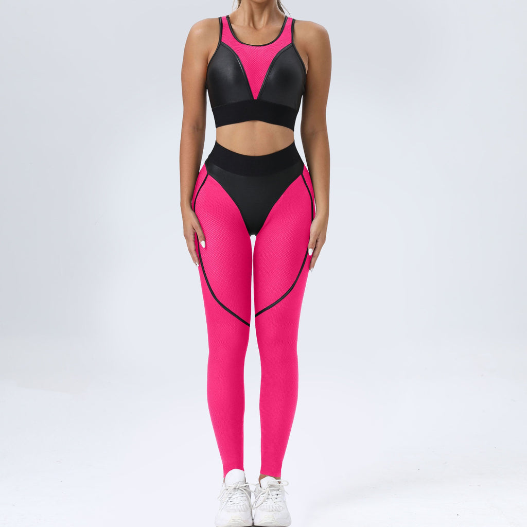 Deva Contrology Top & Leggings Set Hot pink