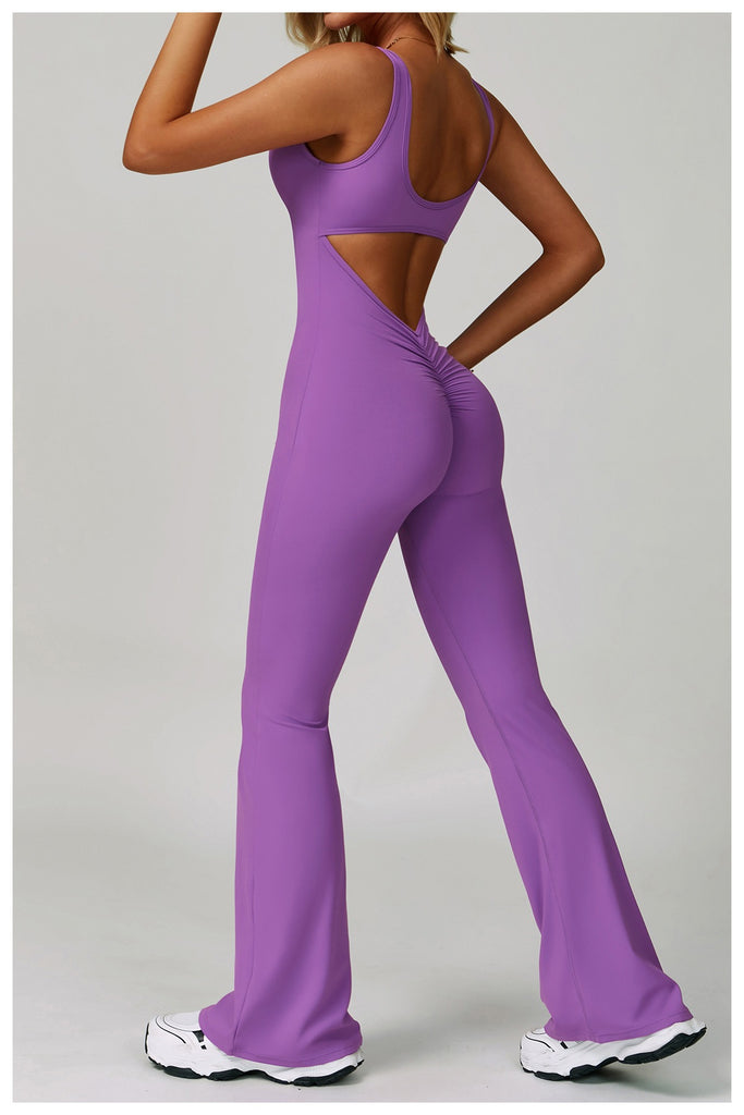 Scrunch Back Flared Jumpsuit