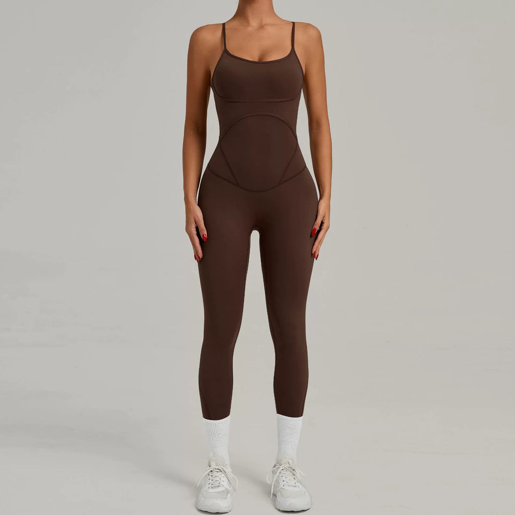 Contrology Cross Back Jumpsuit Brown