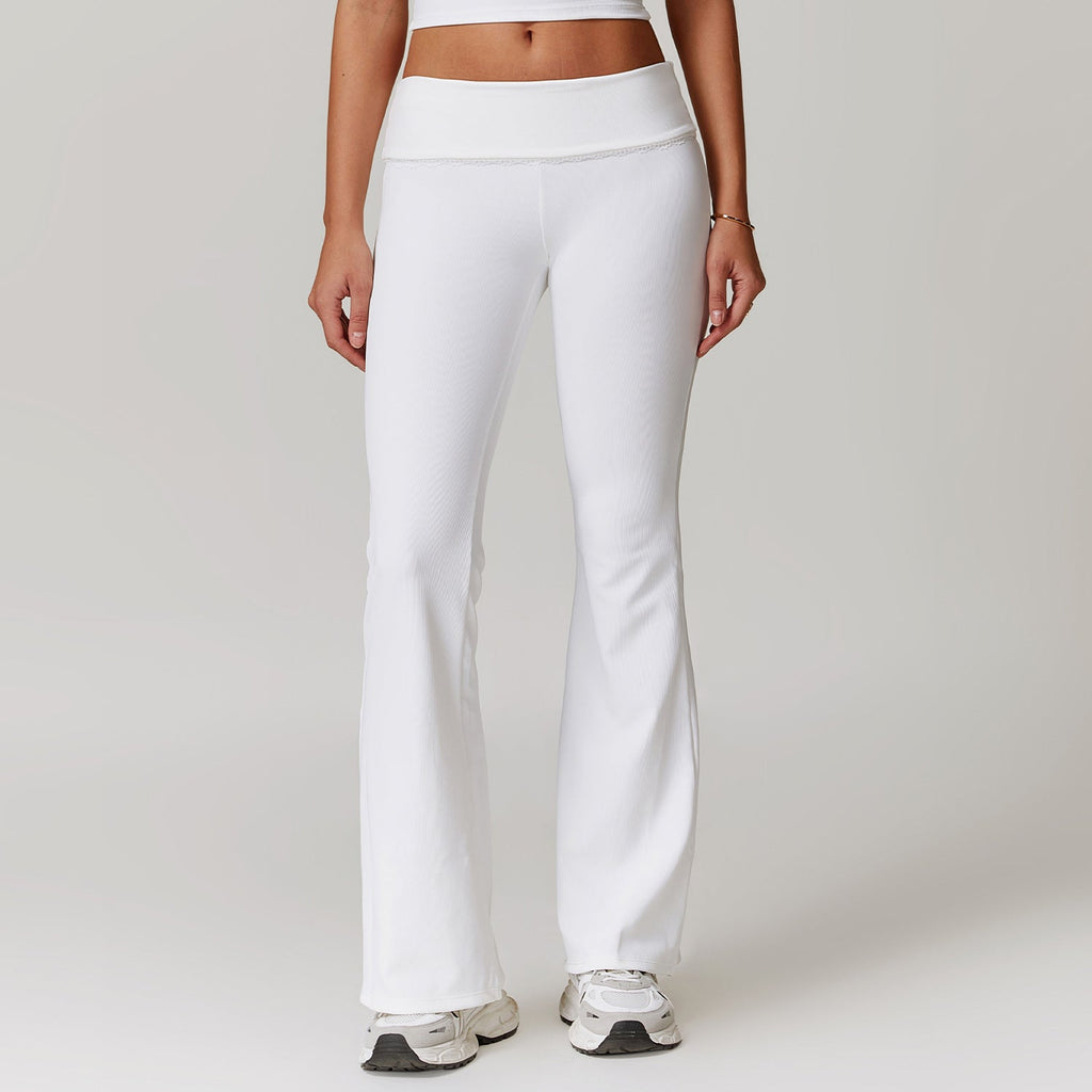 Polly Flared Bottoms White